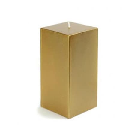 Zest Candle CPZ-150-12 3 x 6 in. Metallic Bronze Gold Square Pillar Candle, 12PK CPZ-150_12